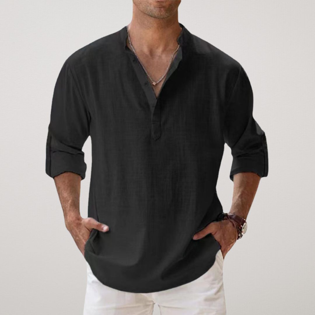 Milan™ | Stilfuld Knaplukket Henley Skjorte - Freya Kobenhavn