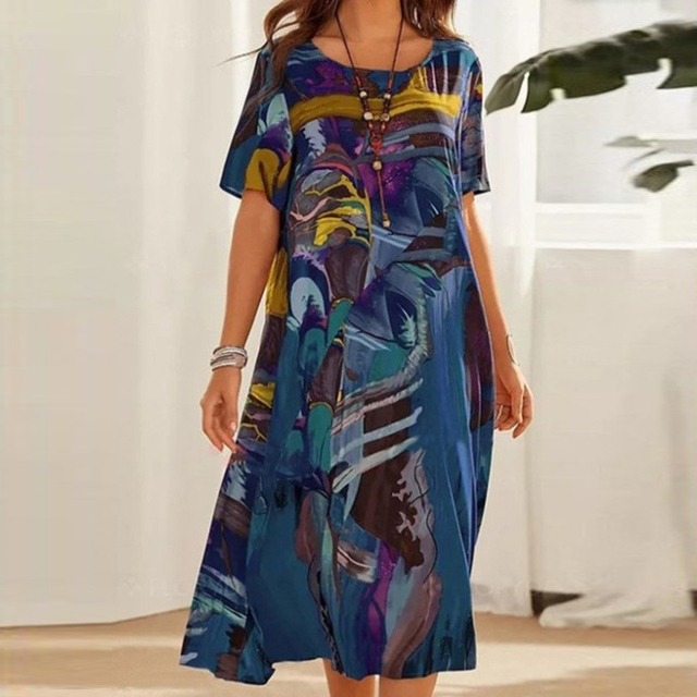 Kaja | Stilfuld Casual Midikjole - Freya Kobenhavn