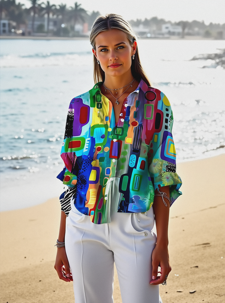 Rose | Kvinders Casual Bluse med Abstrakt Mønster - Freya Kobenhavn