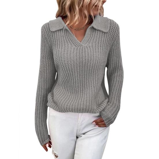 Olivia | Vinter Dame Sweater med Krave og Ribstrik - Freya Kobenhavn
