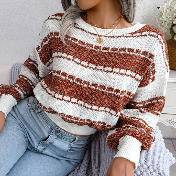 Nanna | Vinter Dame Stribet Sweater med Ribmanchetter - Freya Kobenhavn