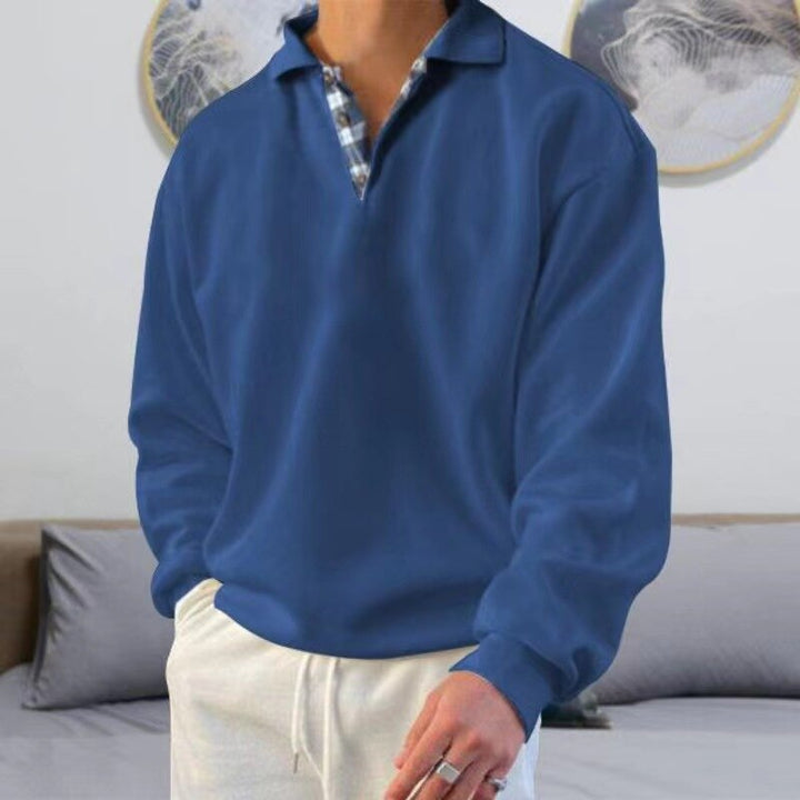 Valdemar | Herre Casual Pullover med Ternet Krave - Freya Kobenhavn