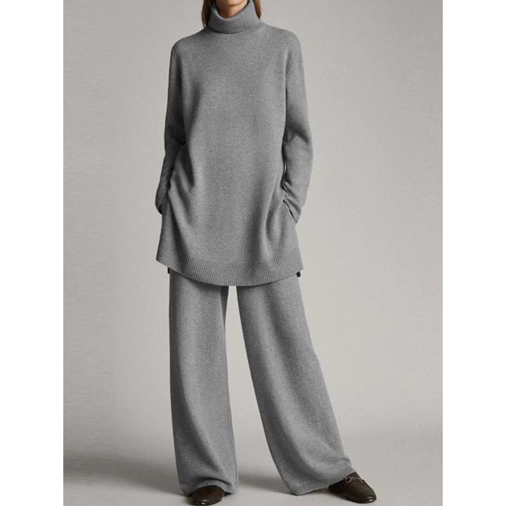 Kamma | Dame Rullekrave Sweater Og Bred-Ben Bukser Sæt - Freya Kobenhavn