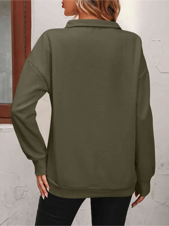 Sofie™ | Sweatshirt med lynlås og hængende skulder til kvinder - Freya Kobenhavn