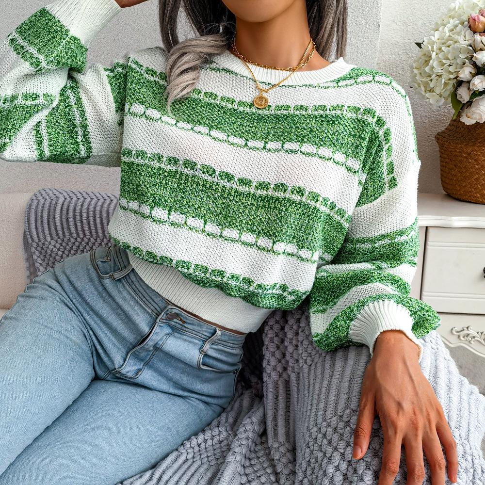 Nanna | Vinter Dame Stribet Sweater med Ribmanchetter - Freya Kobenhavn
