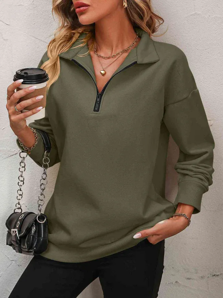 Sofie™ | Sweatshirt med lynlås og hængende skulder til kvinder - Freya Kobenhavn