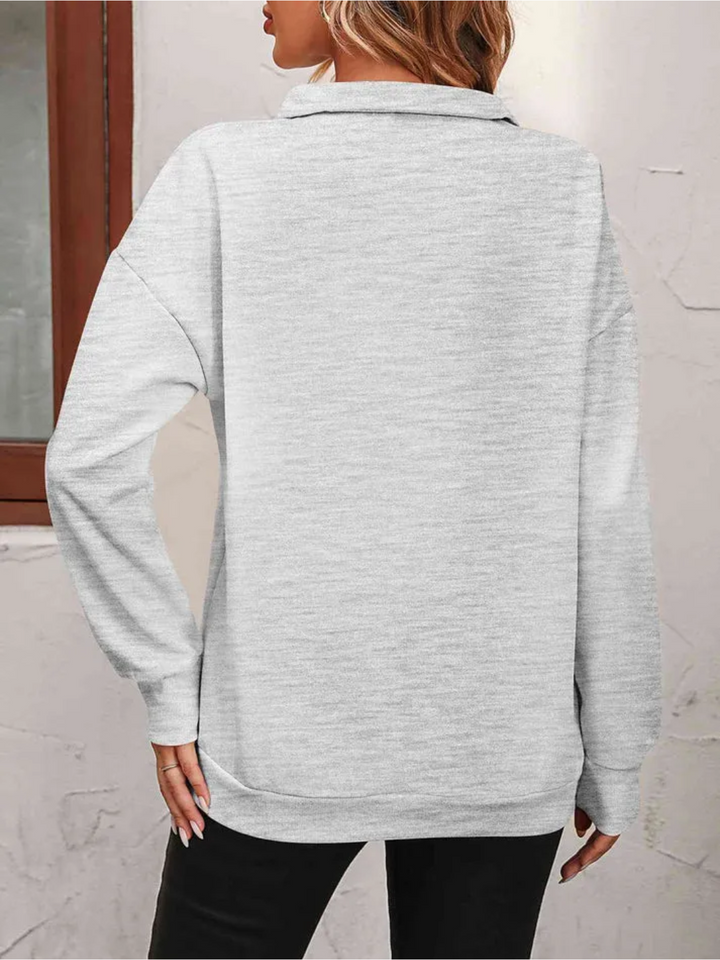 Sofie™ | Sweatshirt med lynlås og hængende skulder til kvinder - Freya Kobenhavn