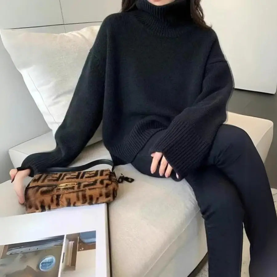 Malou | Elegant Og Stilfuld Oversized Vinterstriktrøje - Freya Kobenhavn
