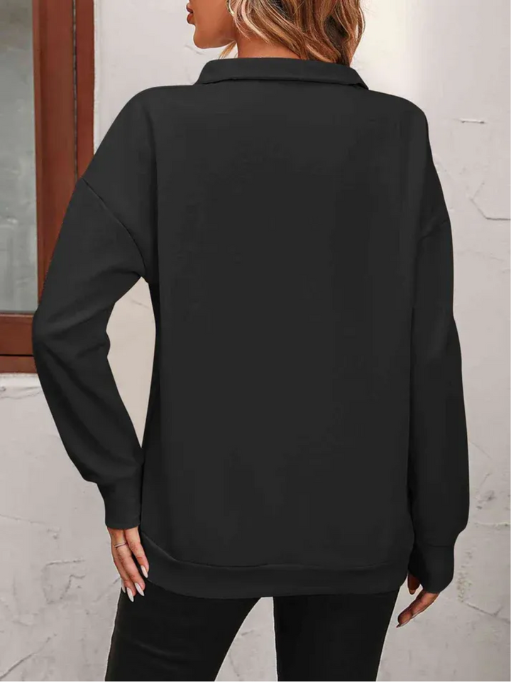 Sofie™ | Sweatshirt med lynlås og hængende skulder til kvinder - Freya Kobenhavn