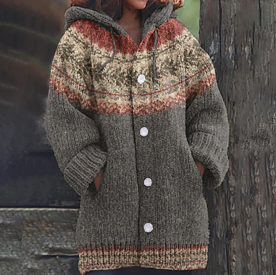 Benedikte™ | Hættet Strikket Cardigan - Freya Kobenhavn