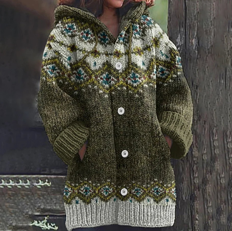 Benedikte™ | Hættet Strikket Cardigan - Freya Kobenhavn