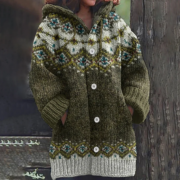 Benedikte™ | Hættet Strikket Cardigan - Freya Kobenhavn
