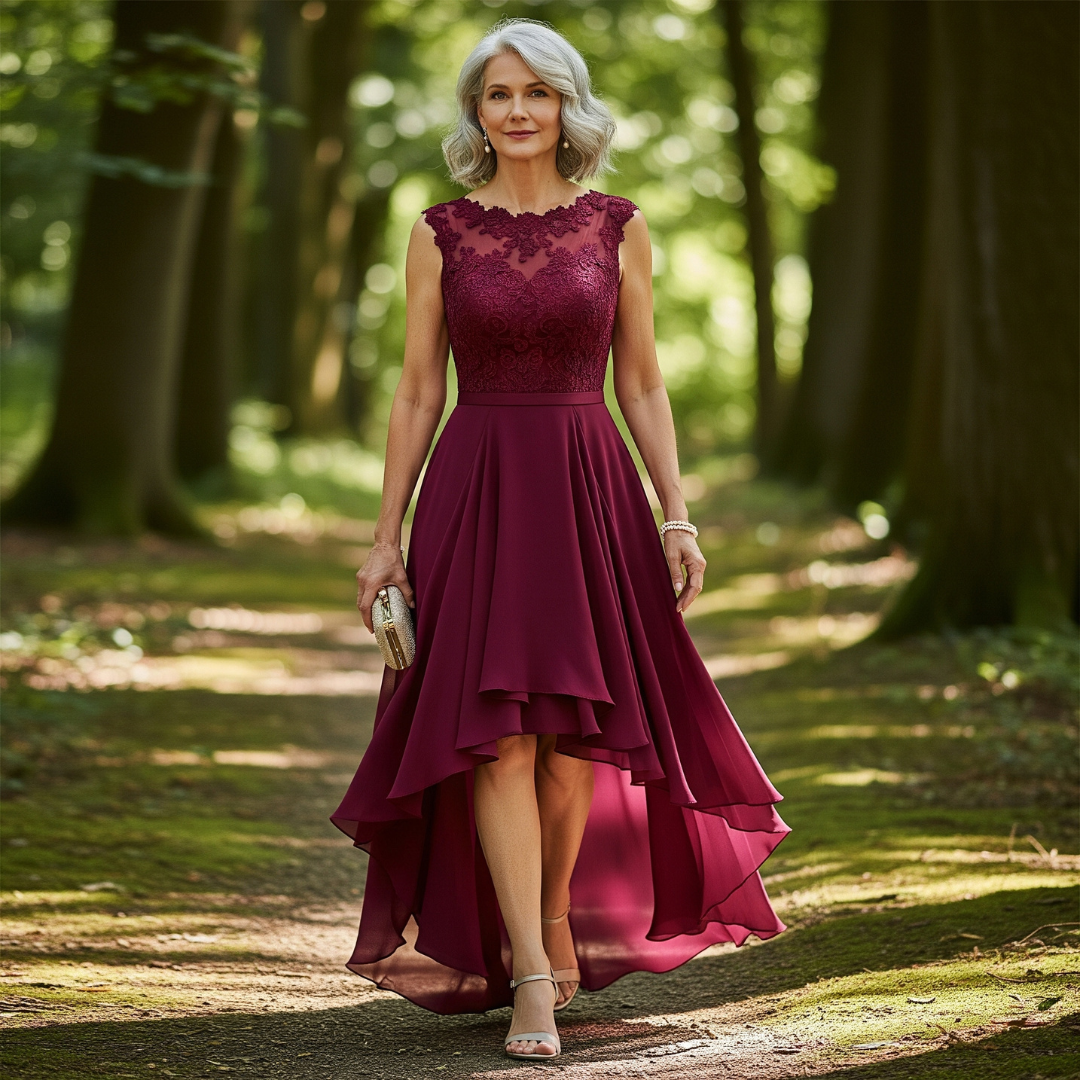 Freda | Stilfuld Og Elegant Aftenkjole Med Asymmetrisk Søm - Freya Kobenhavn