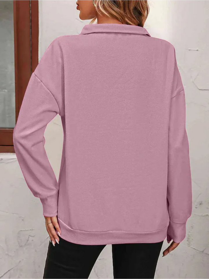 Sofie™ | Sweatshirt med lynlås og hængende skulder til kvinder - Freya Kobenhavn