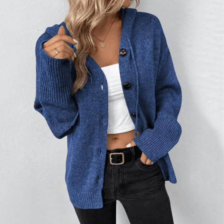 Elfriede | Women’s Knit Sweater with Oversized Button Closure - Freya Kobenhavn