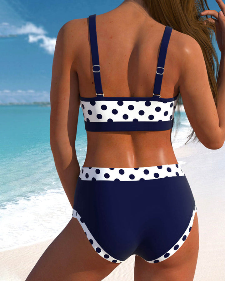 Lisbet™ | Patchwork bikini med høj talje og prikker - Freya Kobenhavn