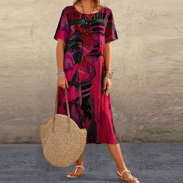 Kaja | Stilfuld Casual Midikjole - Freya Kobenhavn