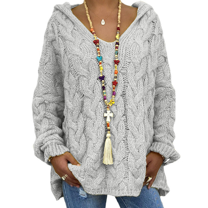 Mathilde | Vinter Dame Kabelstrik Hættetrøje Sweater - Freya Kobenhavn