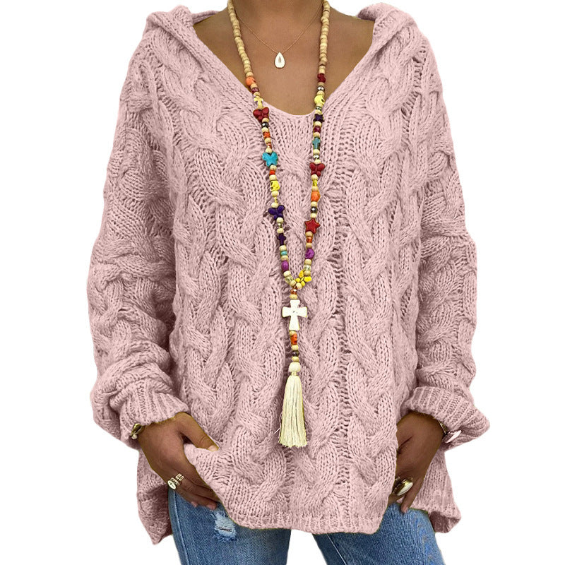 Mathilde | Vinter Dame Kabelstrik Hættetrøje Sweater - Freya Kobenhavn