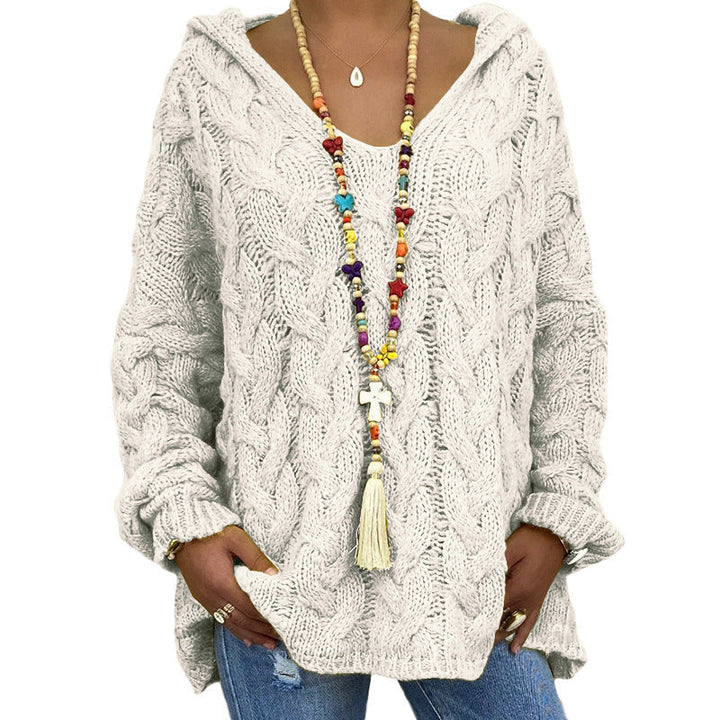 Mathilde | Vinter Dame Kabelstrik Hættetrøje Sweater - Freya Kobenhavn