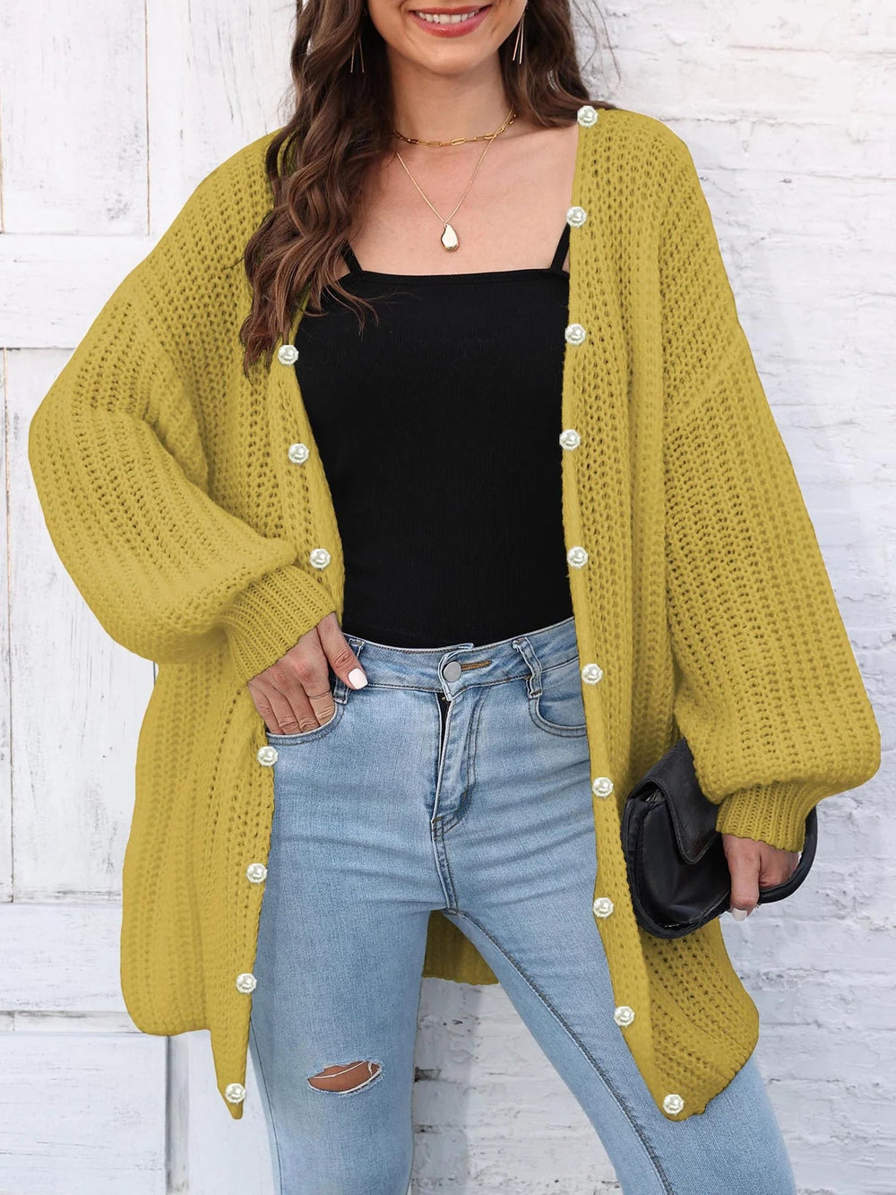 Karen | Elegant Dame Cardigan med Perleknapper - Freya Kobenhavn
