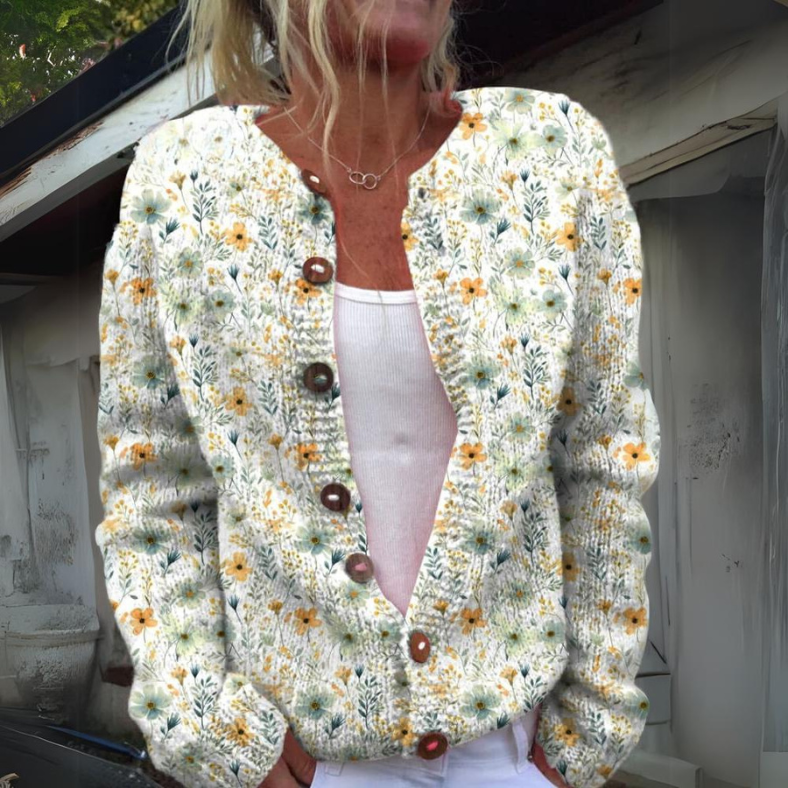 Talia™ | Varmt og Smukt Cardigan med Blomsterprint - Freya Kobenhavn