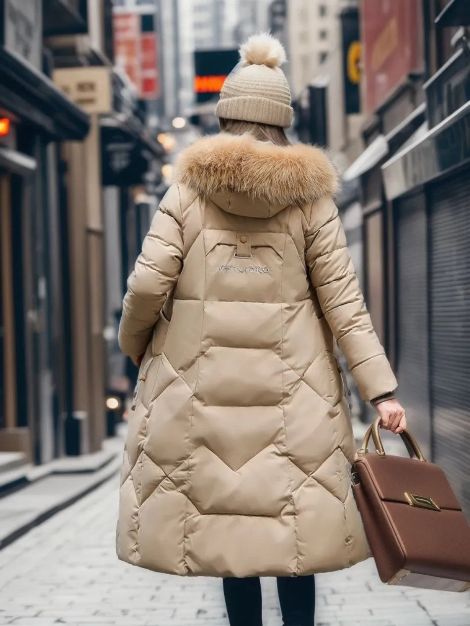 Margit | Dame Vinter Quilted Frakke med Hættekant - Freya Kobenhavn