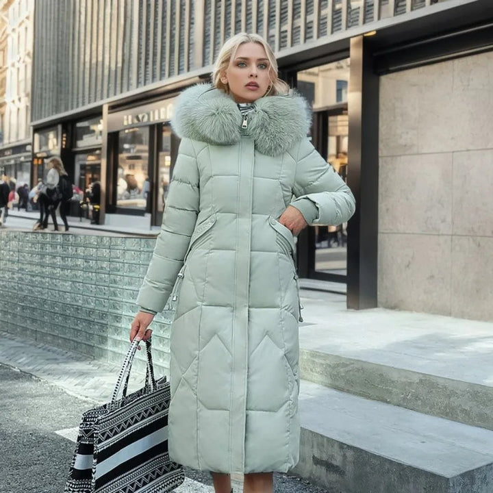 Margit | Dame Vinter Quilted Frakke med Hættekant - Freya Kobenhavn