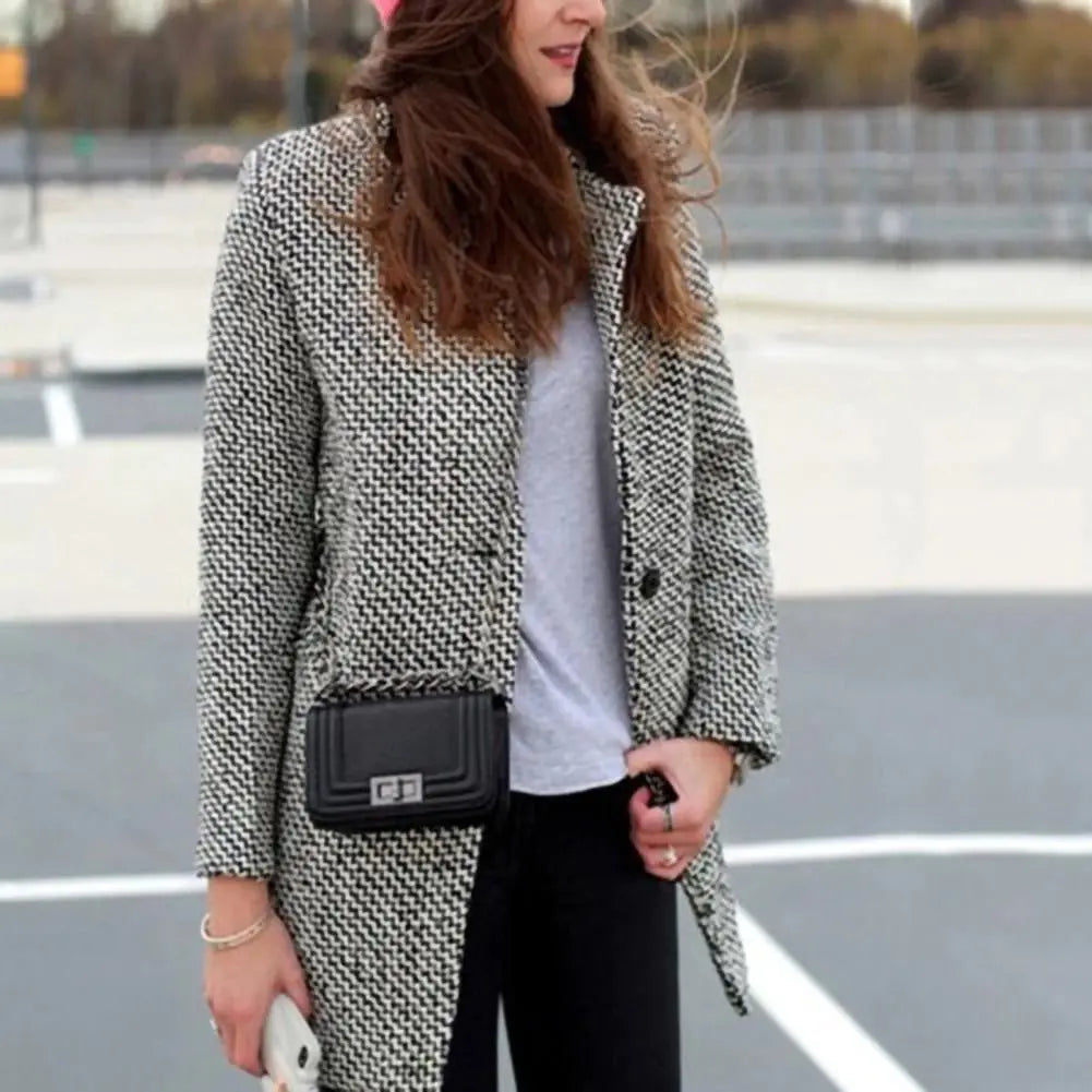Dagmar | Elegant Frakke med Houndstooth Mønster - Freya Kobenhavn