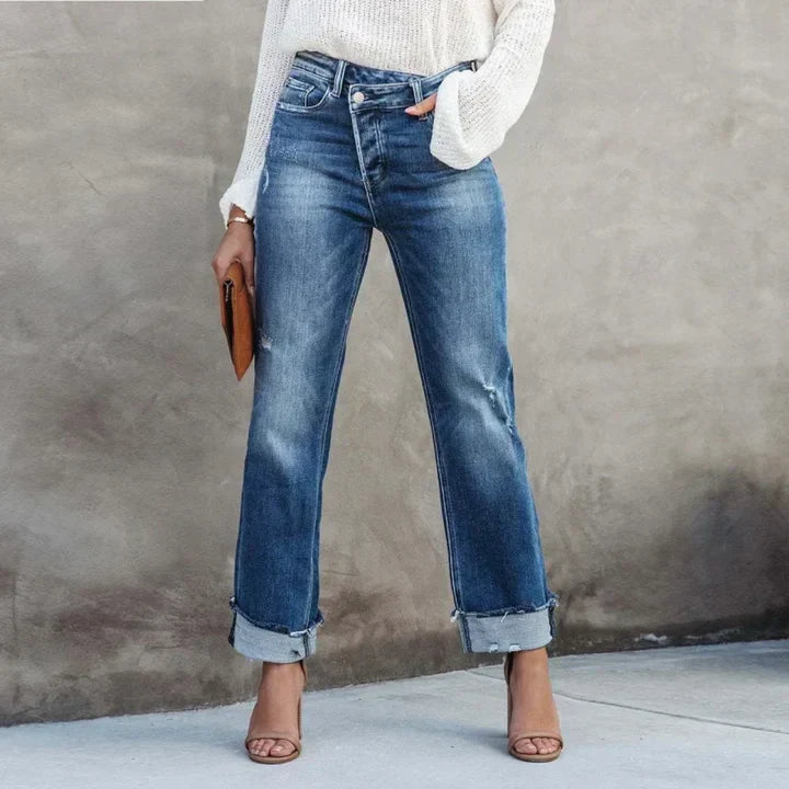 Jonna | Stilfulde og Afslappede Slidte Jeans - Freya Kobenhavn