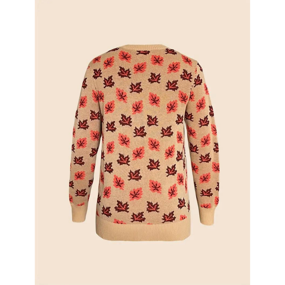 Ingrid | Dame Vinter Sweater med Bladprint - Freya Kobenhavn