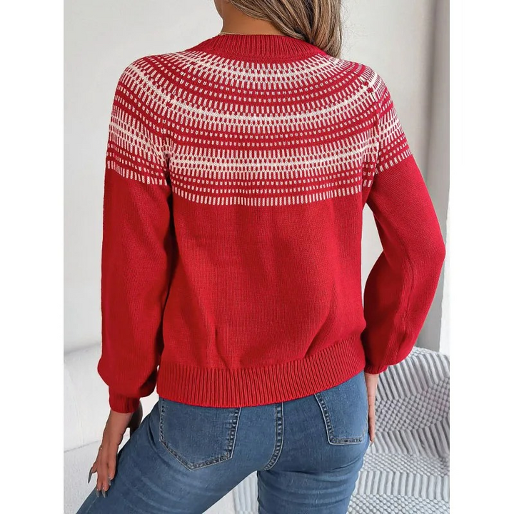 Laila | Dame Vinter Sweater med Mønstret Halsudskæring - Freya Kobenhavn