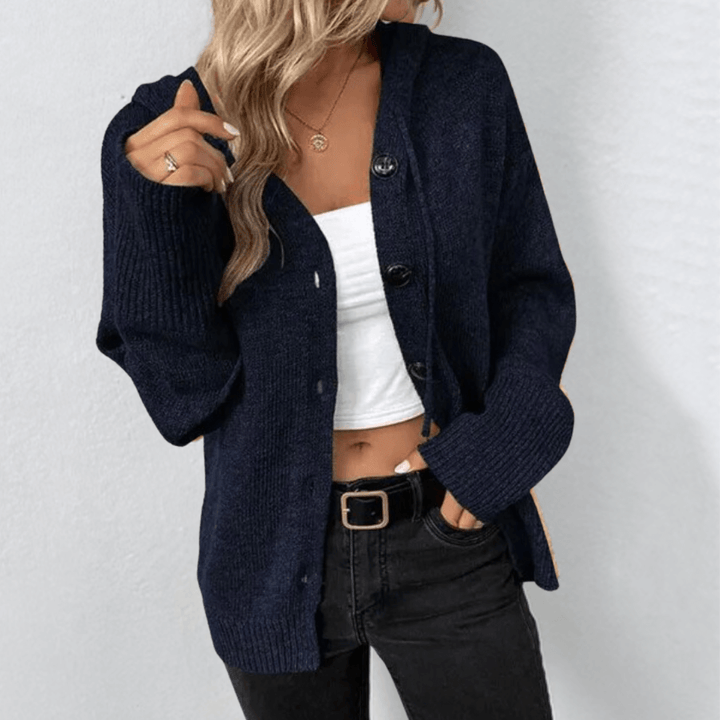 Elfriede | Women’s Knit Sweater with Oversized Button Closure - Freya Kobenhavn