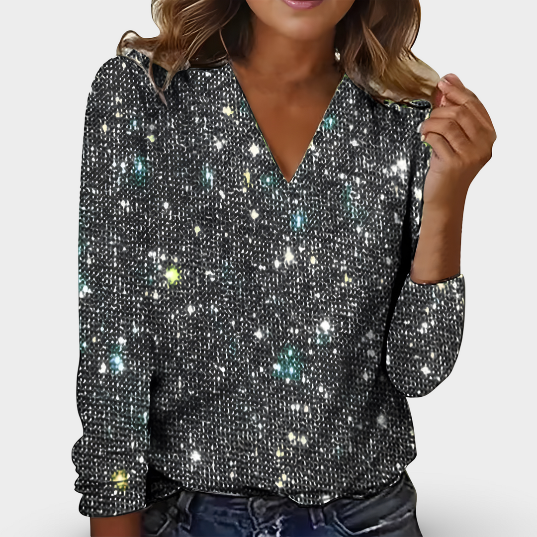 Victoria | V-hals Diamant Bluse
