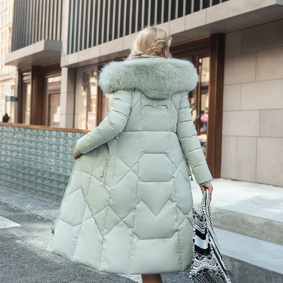 Margit | Dame Vinter Quilted Frakke med Hættekant - Freya Kobenhavn
