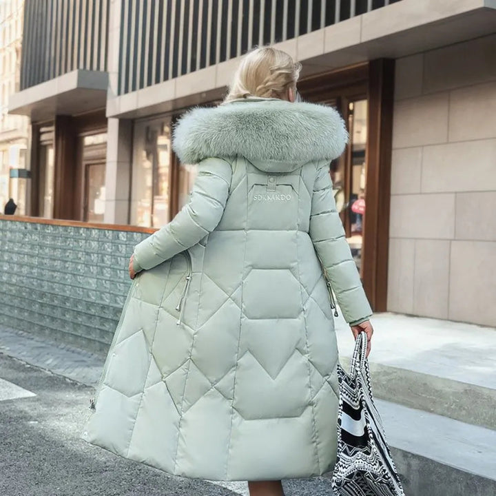 Margit | Dame Vinter Quilted Frakke med Hættekant - Freya Kobenhavn