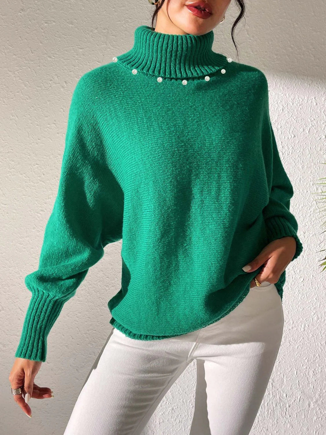 Josefine | Dame Vinter Sweater med Perledetaljer - Freya Kobenhavn