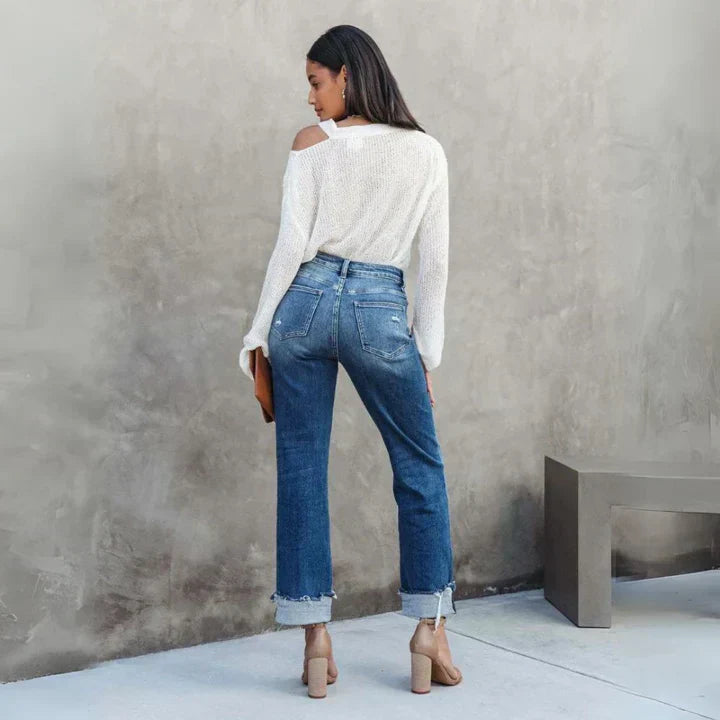 Jonna | Stilfulde og Afslappede Slidte Jeans - Freya Kobenhavn