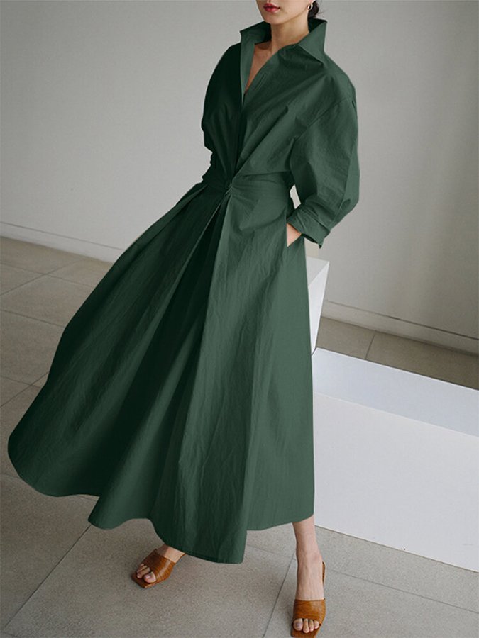 Caro™ | Chic Skjortekjole med Knaplukning - Freya Kobenhavn