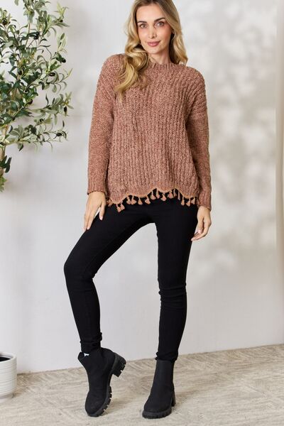 Benedikte | Dame Vinter Sweater med Frynsekant - Freya Kobenhavn