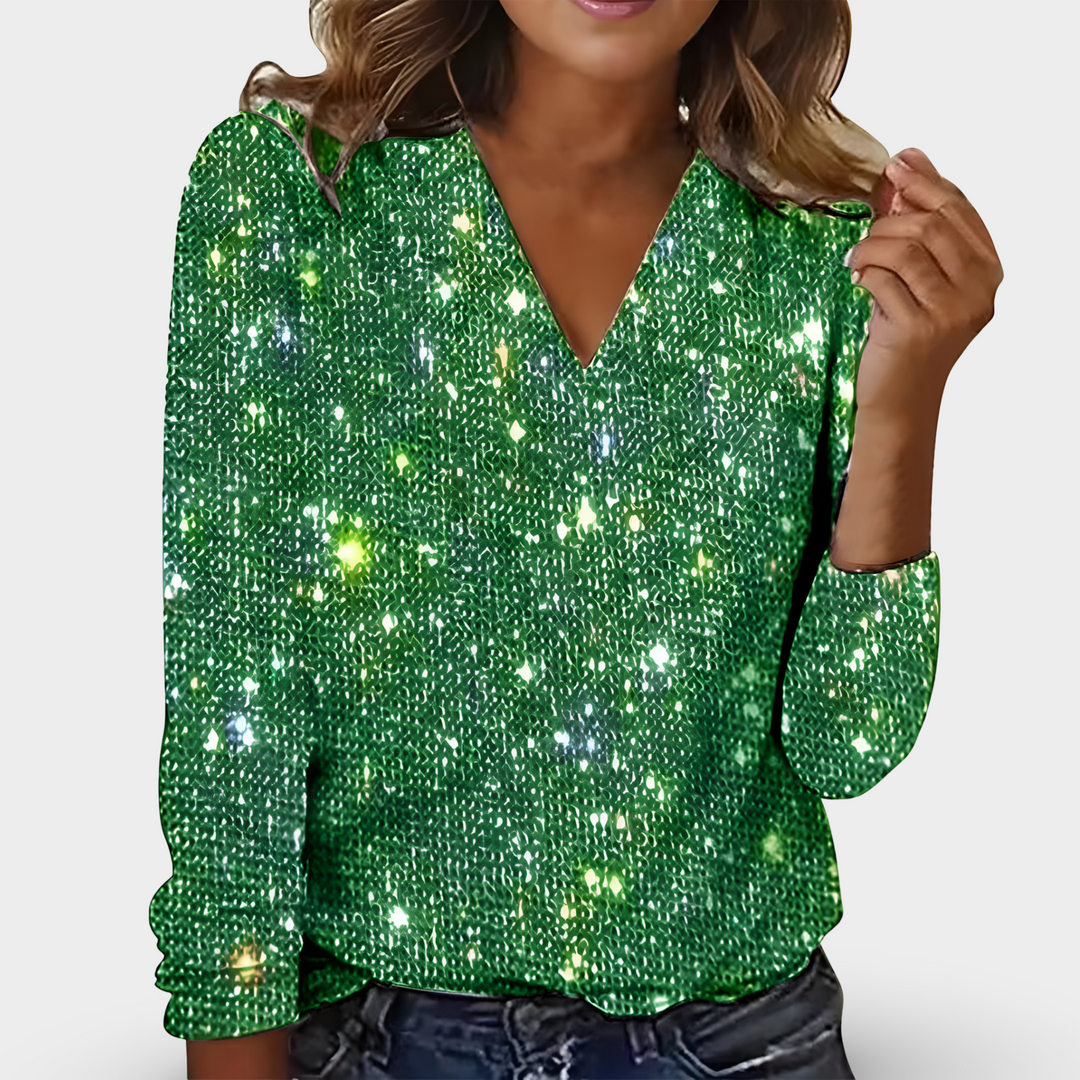 Victoria | V-hals Diamant Bluse