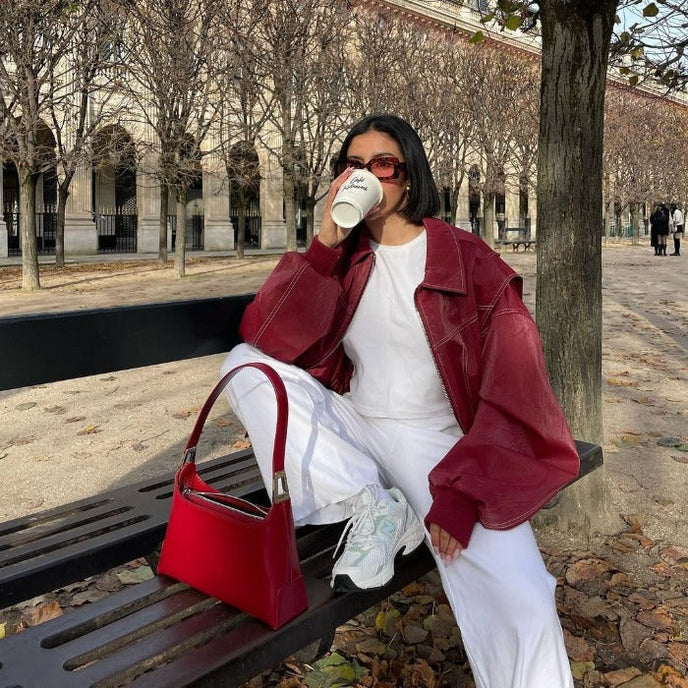 Faye™ | Oversized Læderjakke - Freya Kobenhavn
