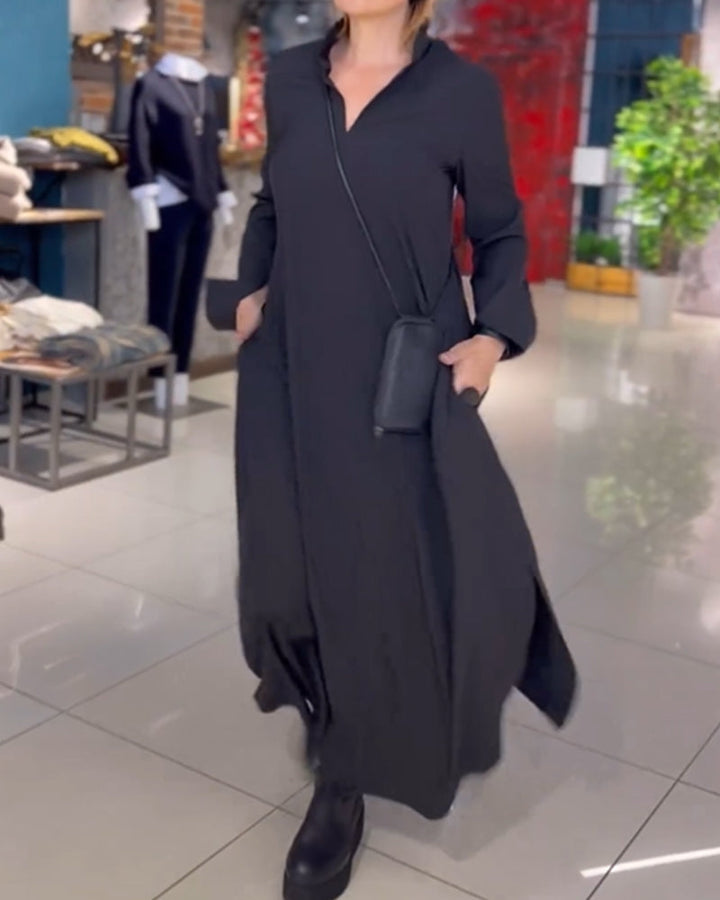 Jane | Stilfuld Maxikjole med Lommer