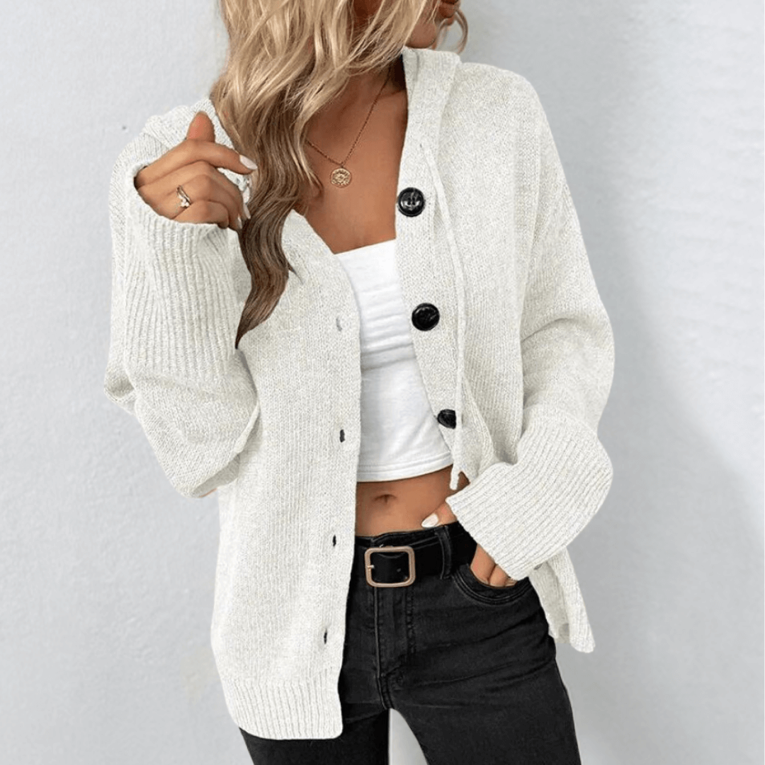 Elfriede | Women’s Knit Sweater with Oversized Button Closure - Freya Kobenhavn