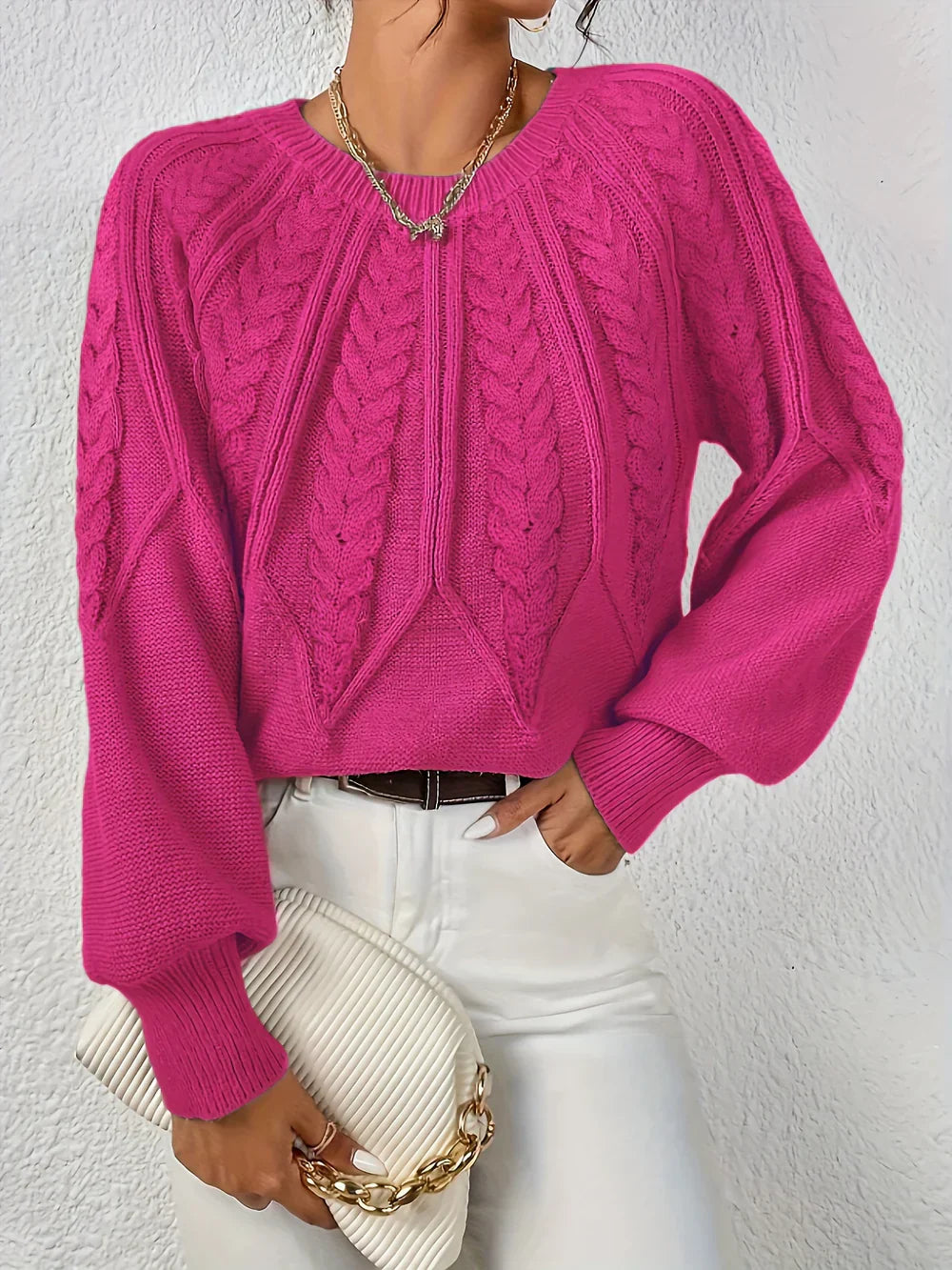 Emilie™ | Casual Elegant Kabelstrik Sweater - Freya Kobenhavn