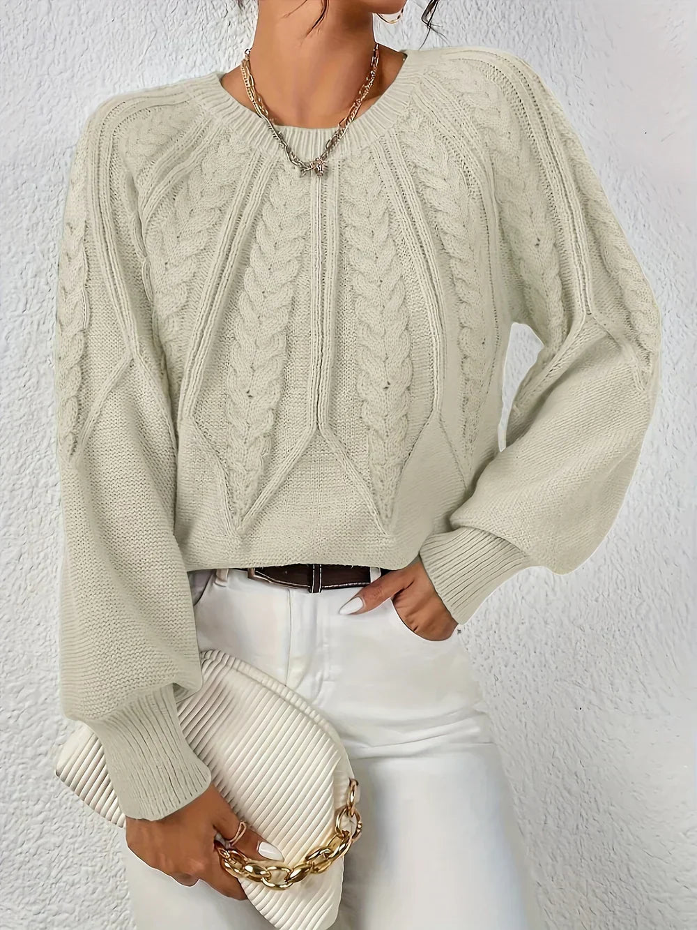 Emilie™ | Casual Elegant Kabelstrik Sweater - Freya Kobenhavn