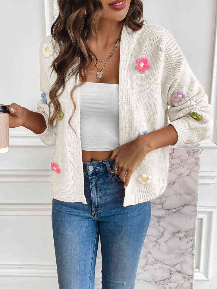 Inger | Dame Vinter Cardigan med Blomsterbroderi - Freya Kobenhavn