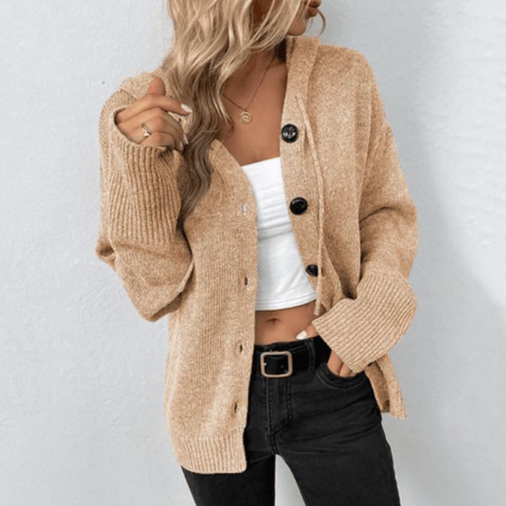 Elfriede | Women’s Knit Sweater with Oversized Button Closure - Freya Kobenhavn