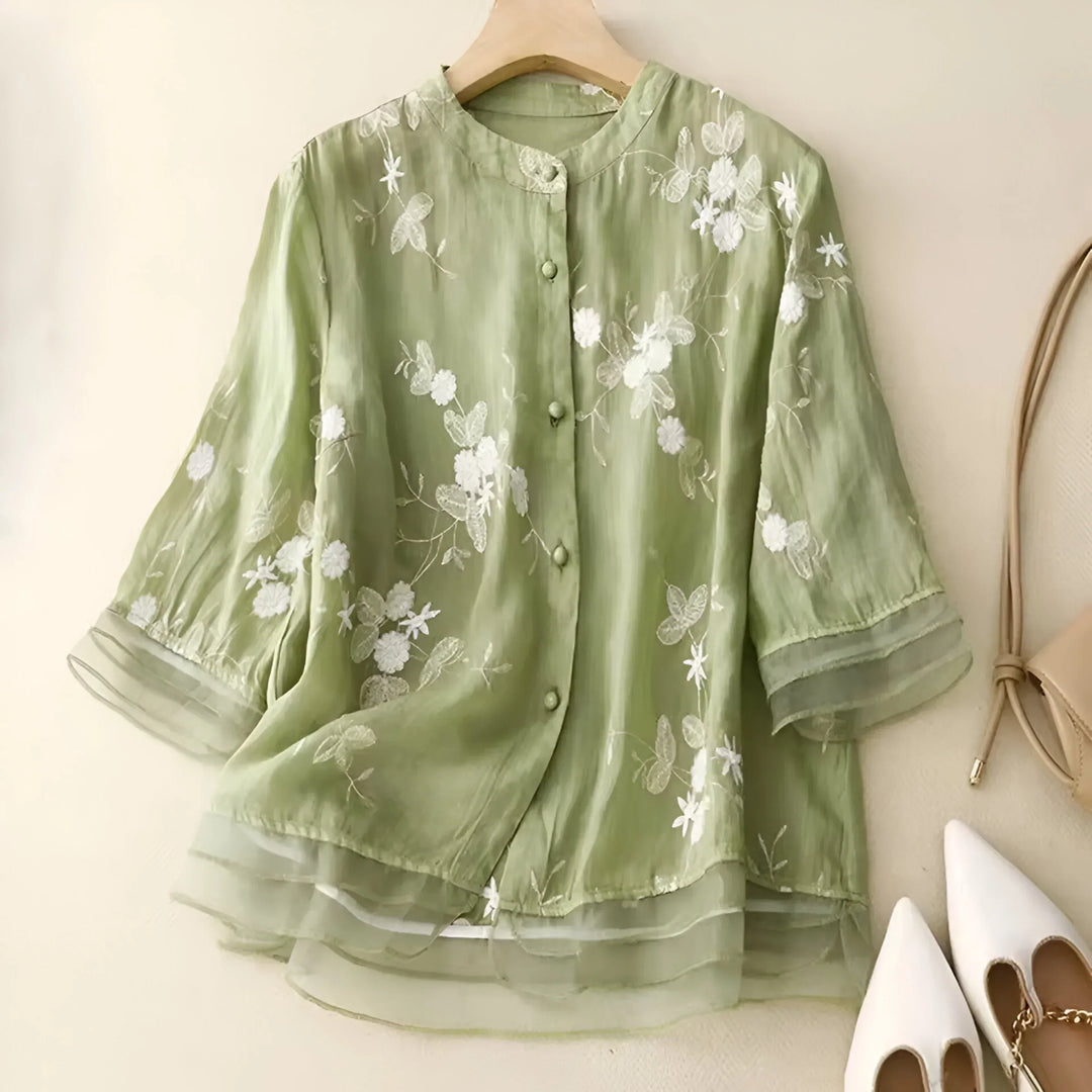 Emma™ | Let og Elegant Bomuldsbluse - Freya Kobenhavn