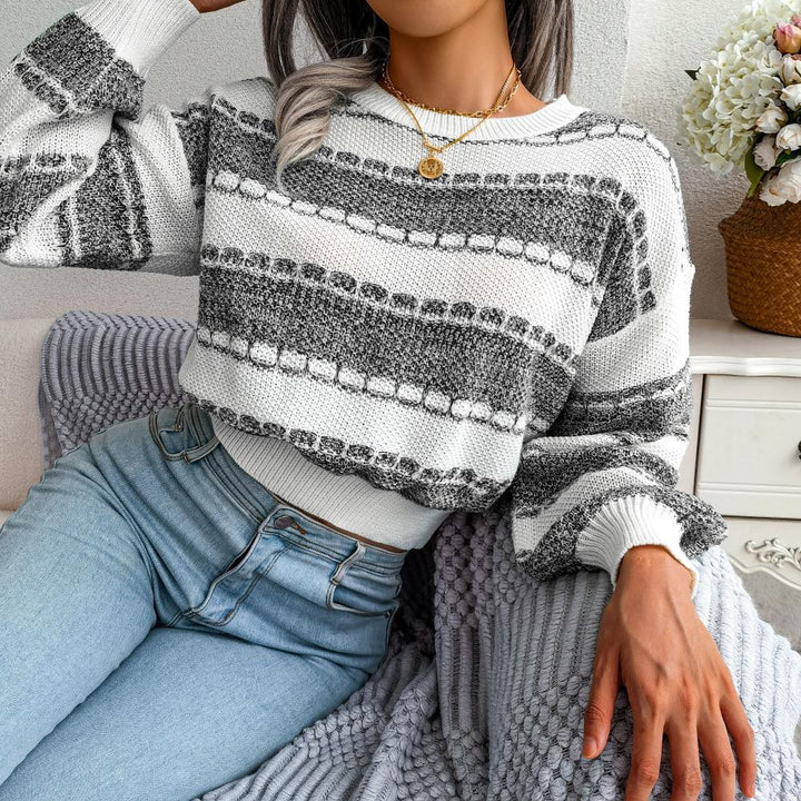 Nanna | Vinter Dame Stribet Sweater med Ribmanchetter - Freya Kobenhavn